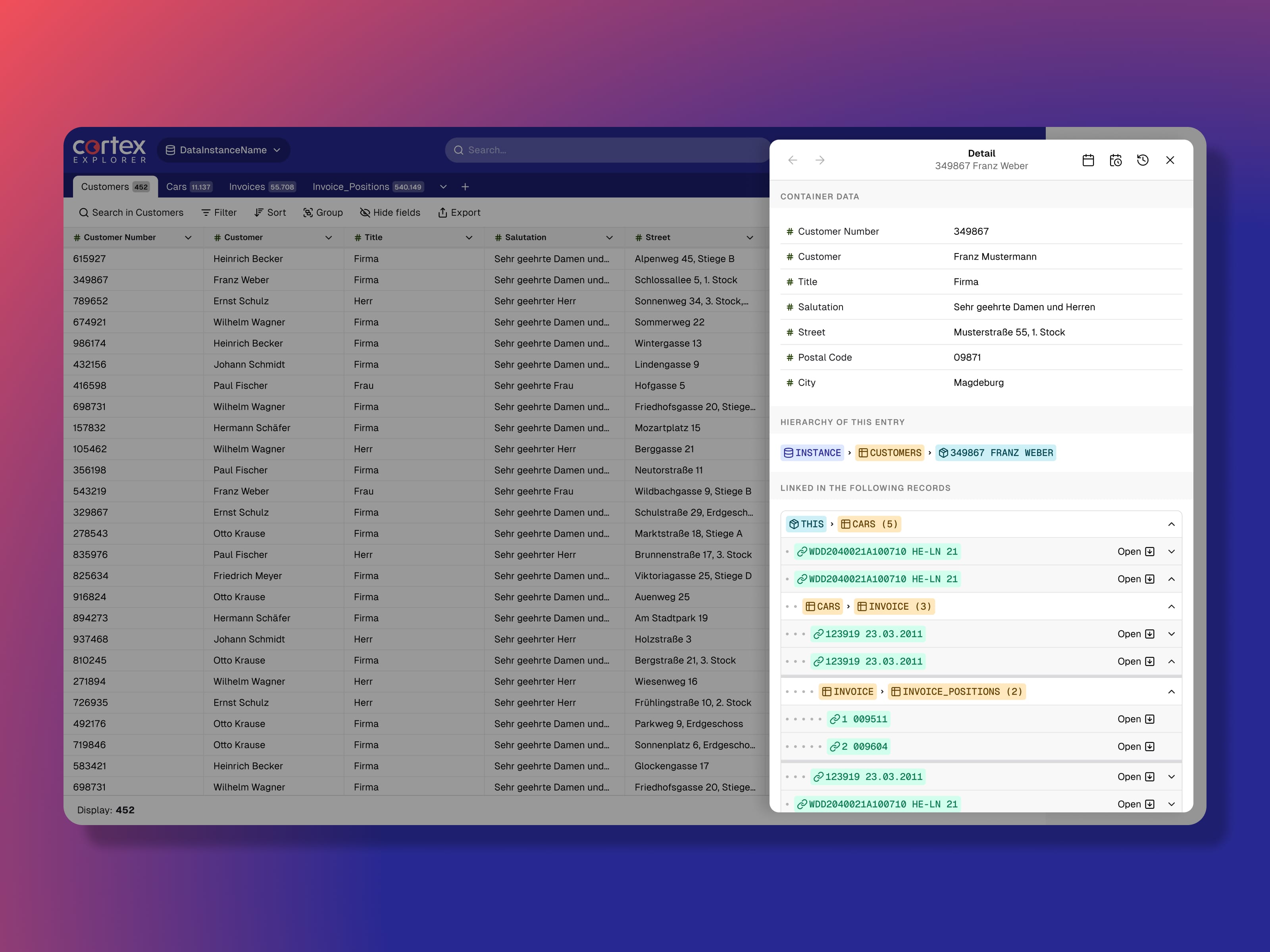 Cortex application UI