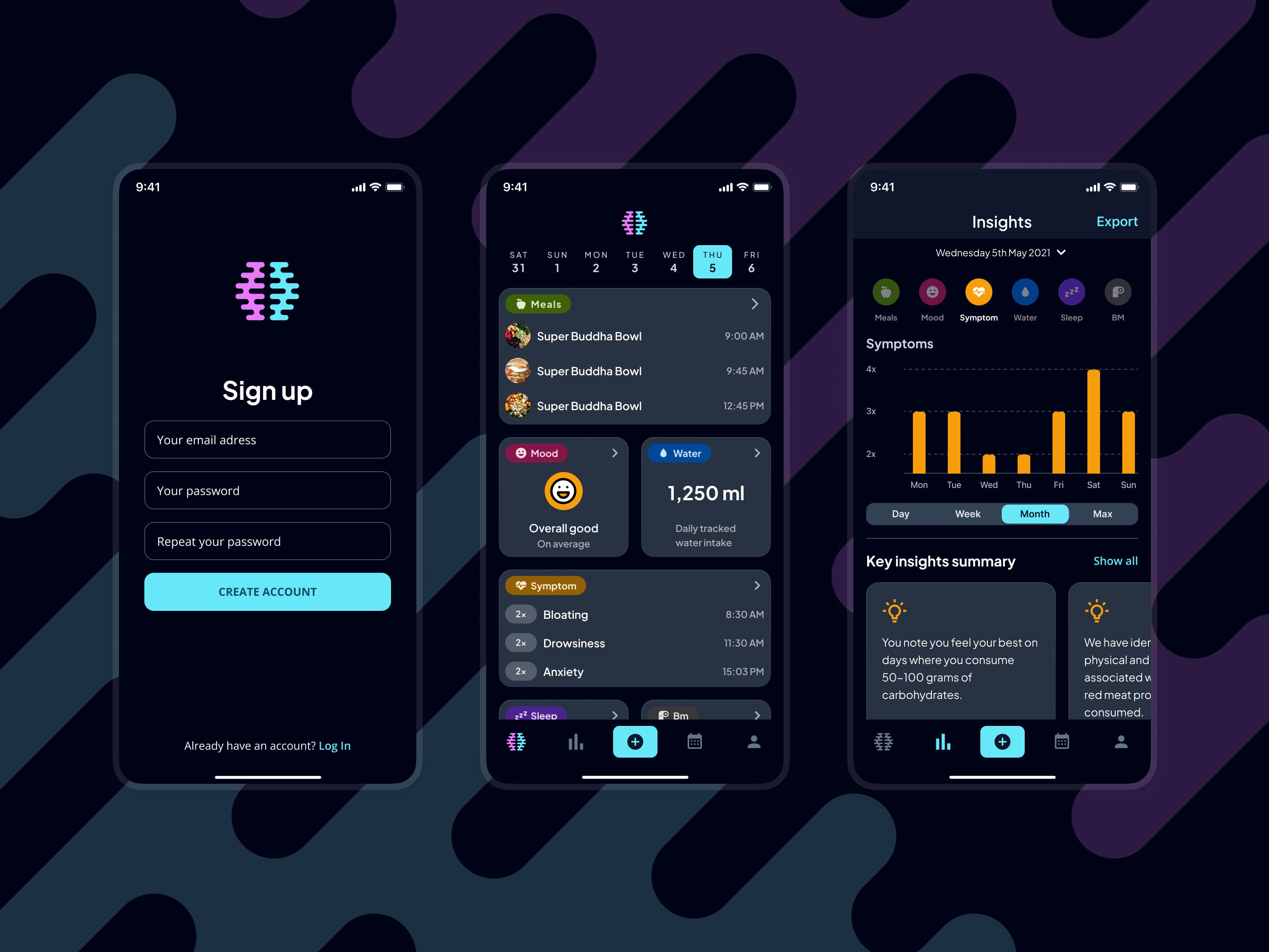 Nutrition Intelligence app UI