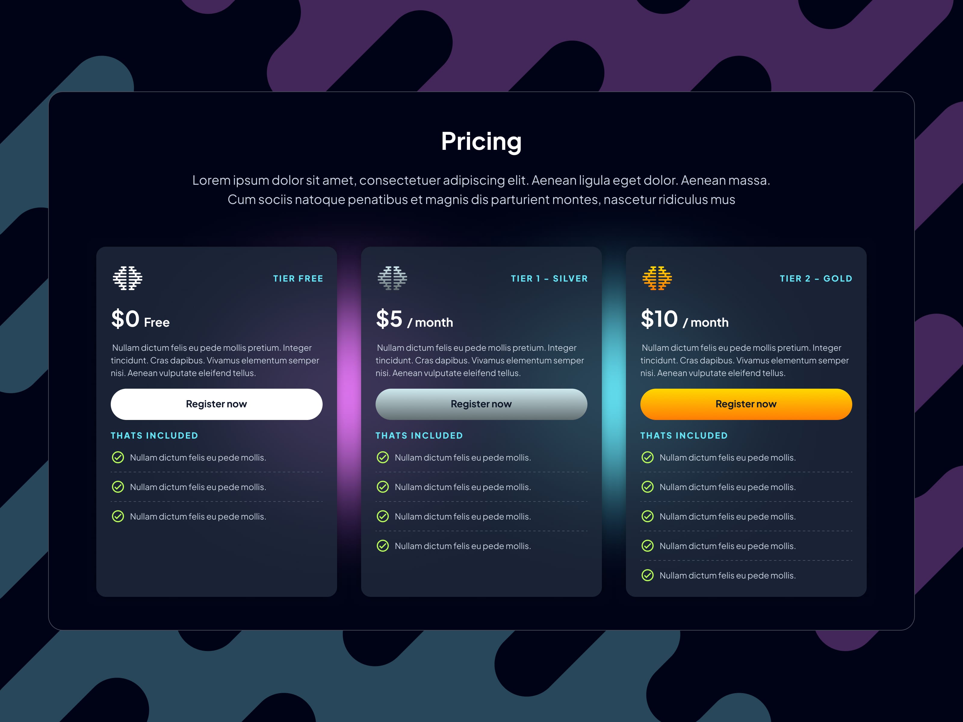 Nutrition Intelligence pricing page