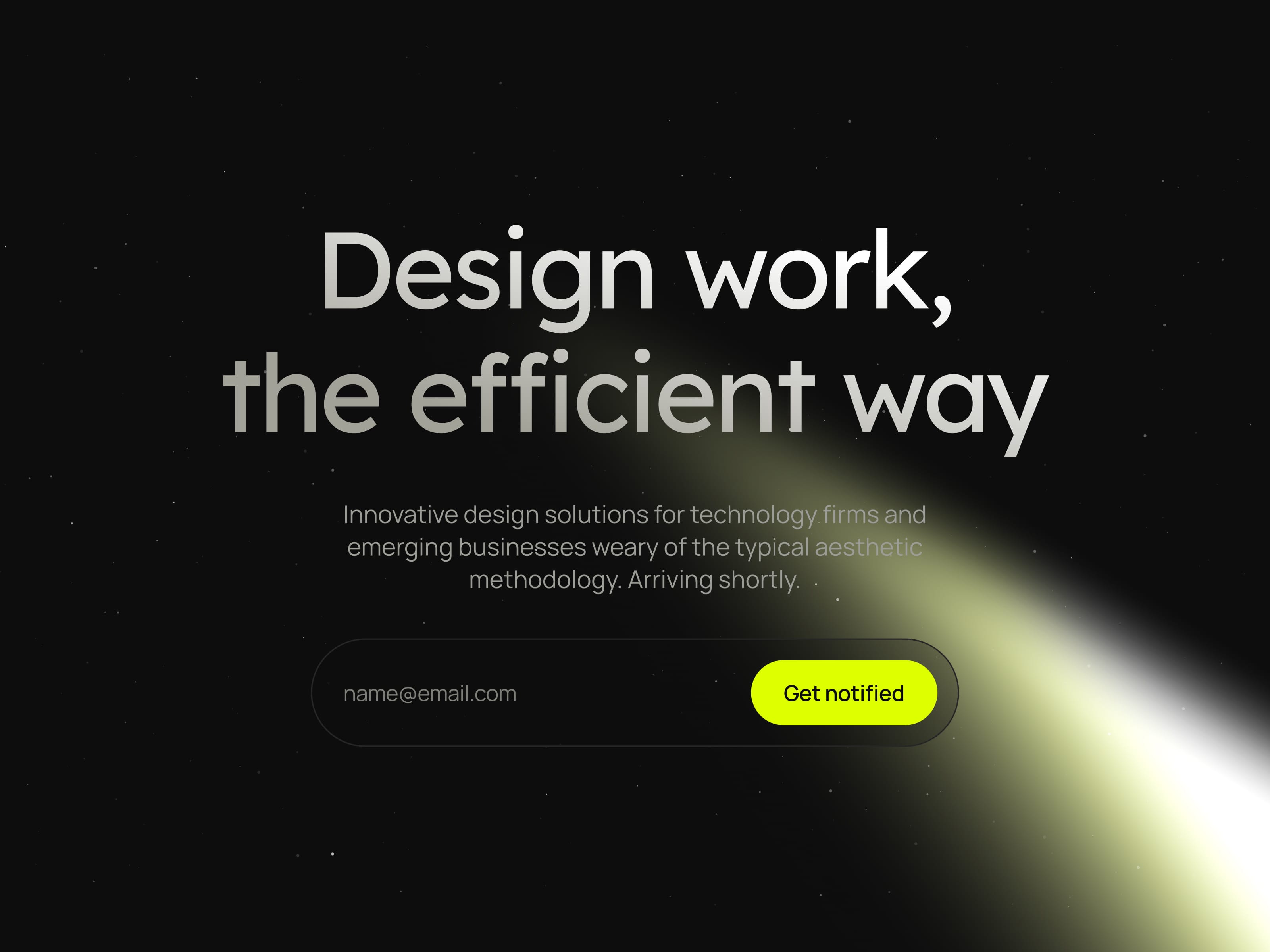 Landing page design
